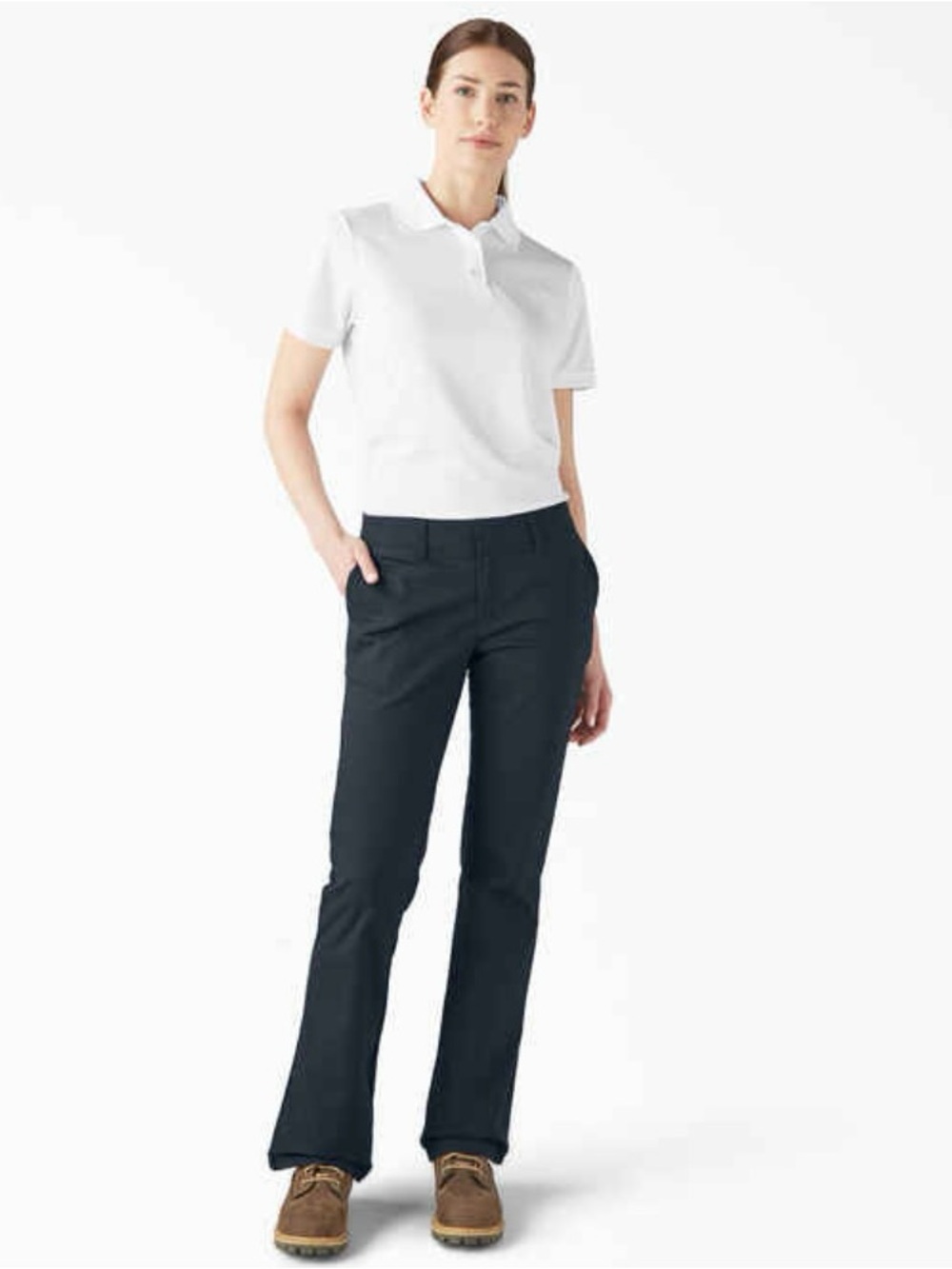 NWT Dickies Women's Navy Flex Twill Slim-Bootcut Pants 16R (Sold-out online).